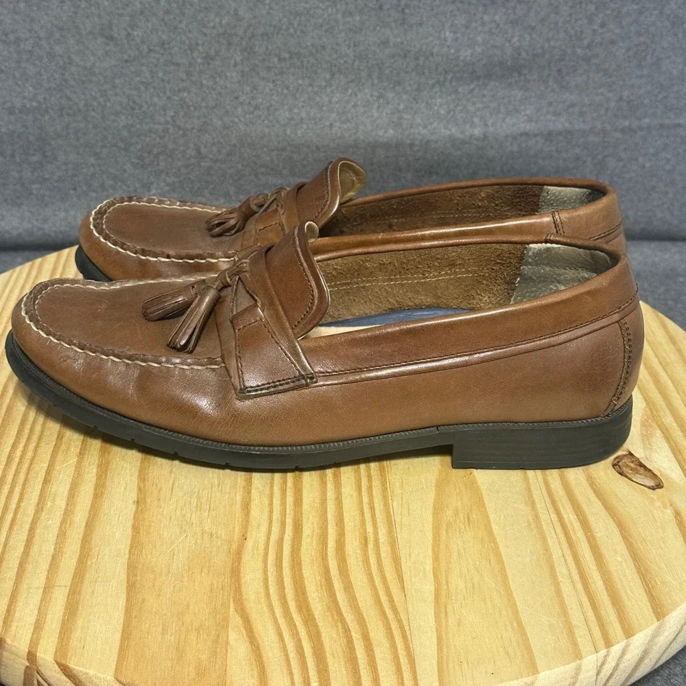 GH Bass Mens Adams II‎ Tassel Loafers Brown Leather Slip On Shoes 11M